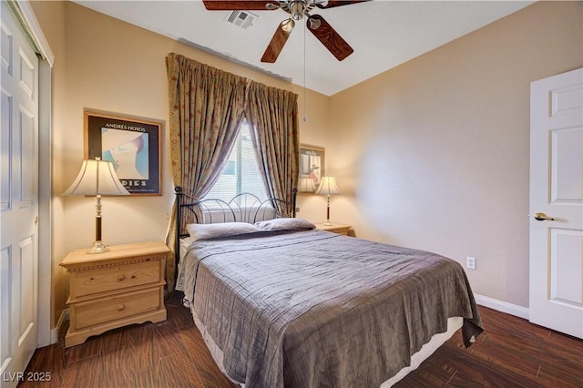 3873 Palm Island Ct, Las Vegas, NV 89147 - bedroom with wood finished floors and a ceiling fan
