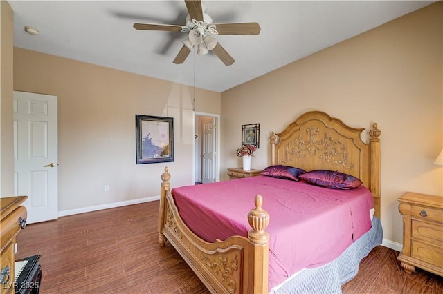 3873 Palm Island Ct, Las Vegas, NV 89147 - bedroom with wood finished floors and ceiling fan