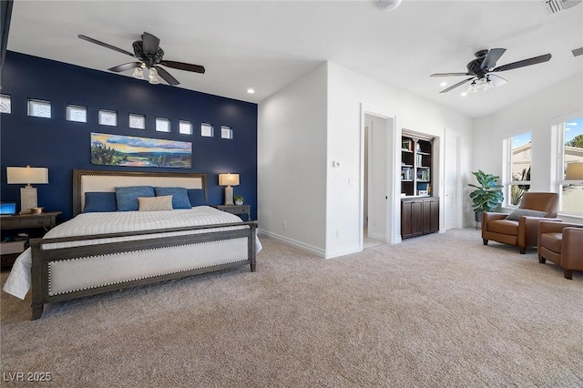 8290 Gagnier Blvd, Las Vegas, NV 89113 - bedroom with carpet, ceiling fan, and recessed lighting