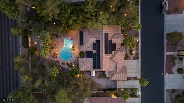 10674 Chillingham Dr, Las Vegas, NV 89183 - aerial view at twilight of view of pool area