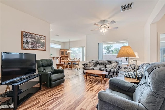 1816 Eagle Mesa Ave, Henderson, NV 89012 - living area featuring ceiling fan and light wood-type flooring