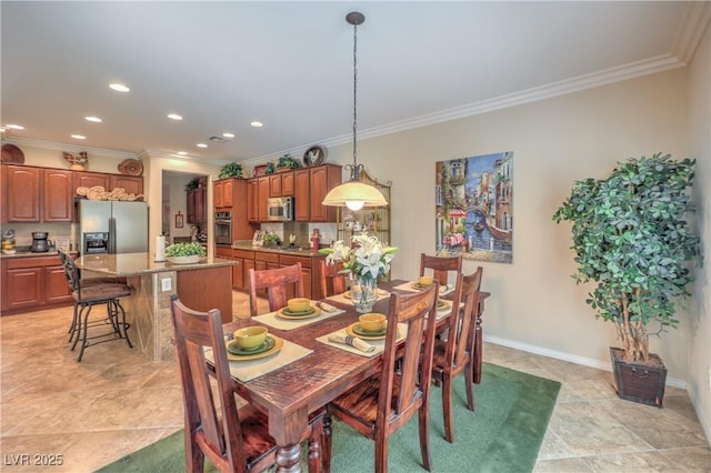 2225 Blackburn Hills Ave, Henderson, NV 89044 - dining room with crown molding and recessed lighting