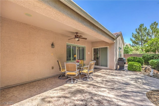 2225 Blackburn Hills Ave, Henderson, NV 89044 - view of patio with ceiling fan, area for grilling, and outdoor dining space