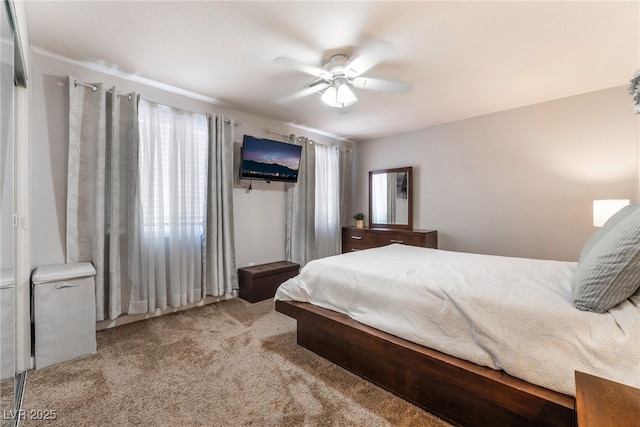 4530 W Shelbourne Ave, Las Vegas, NV 89139 - carpeted bedroom featuring ceiling fan