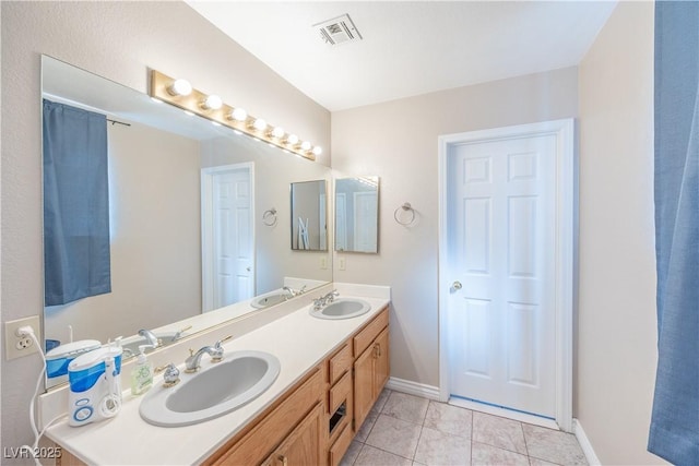 433 Jubilation Dr, Las Vegas, NV 89145 - full bathroom with double vanity and tile patterned flooring