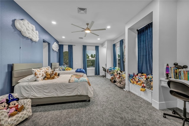 2058 Troon Dr, Henderson, NV 89074 - carpeted bedroom featuring recessed lighting and a ceiling fan