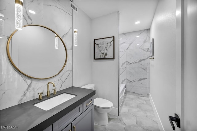 2058 Troon Dr, Henderson, NV 89074 - bathroom featuring vanity and recessed lighting