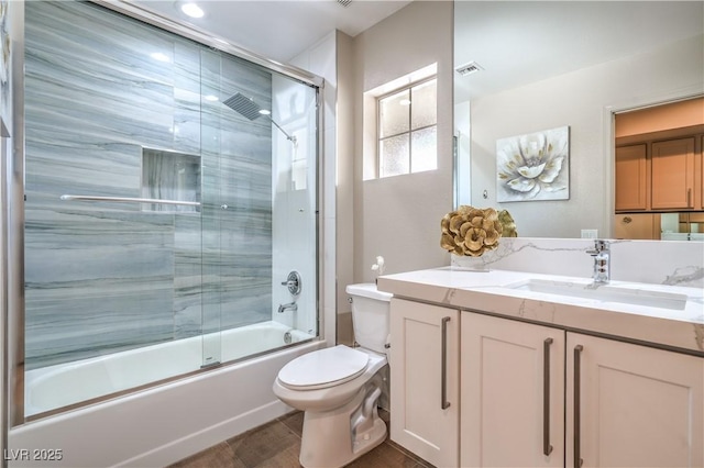 3101 Hayden Ct, Las Vegas, NV 89134 - bathroom featuring vanity and shower / bath combination with glass door
