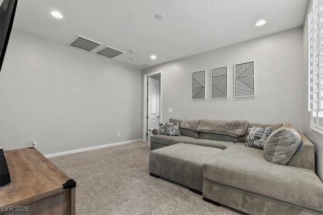 7456 Tinley Creek Ave, Las Vegas, NV 89113 - carpeted living room with recessed lighting and baseboards