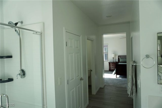 8131 Skye Plum St, Las Vegas, NV 89166 - full bathroom with wood finished floors and a stall shower