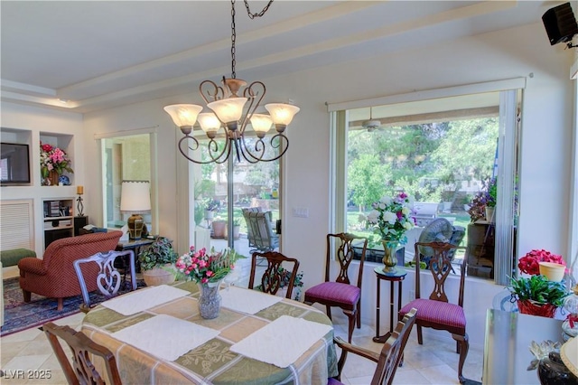 2026 Poppywood Ave, Henderson, NV 89012 - dining space with a chandelier and light tile patterned floors