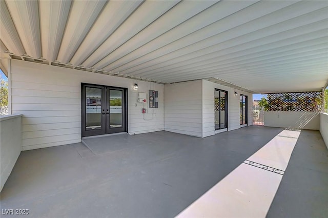 4807 Sacks Dr, Las Vegas, NV 89122 - view of patio featuring french doors and electric panel