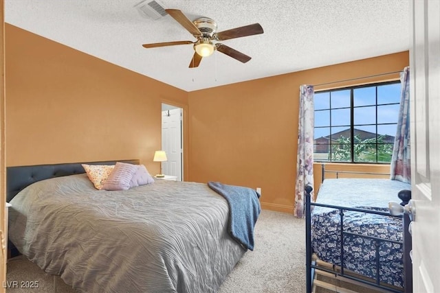5008 Donnie Ave, Las Vegas, NV 89130 - carpeted bedroom featuring a textured ceiling and ceiling fan