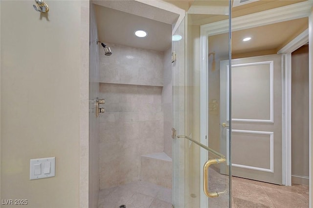 2877 Paradise Rd Unit 2105, Las Vegas, NV 89109 - bathroom featuring a stall shower and recessed lighting