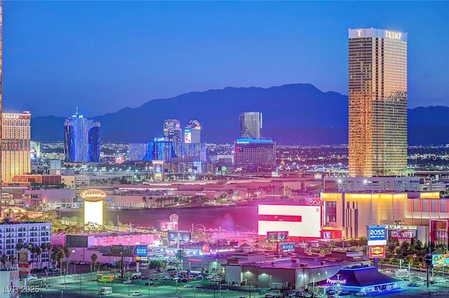 2877 Paradise Rd Unit 2105, Las Vegas, NV 89109 - city view featuring a mountainous background and a view of city lights
