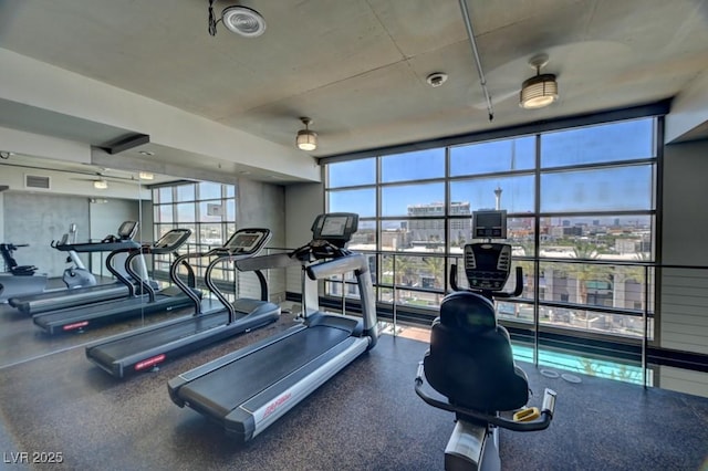 353 E Bonneville Ave Unit 313, Las Vegas, NV 89101 - gym featuring a wall of windows