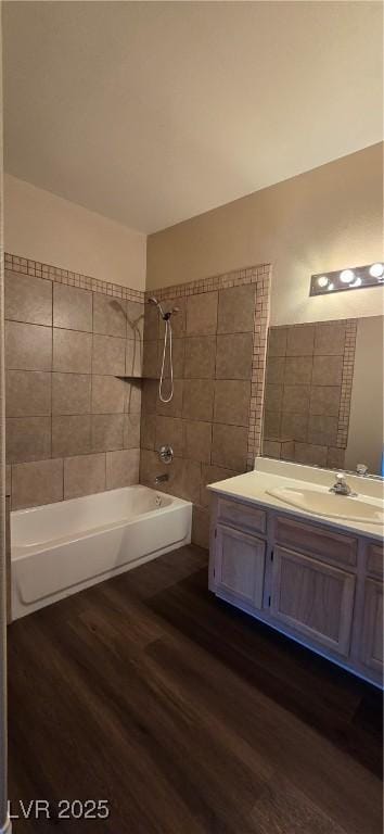 9000 Las Vegas Blvd Unit 1015, Las Vegas, NV 89123 - bathroom featuring vanity, wood finished floors, and shower / tub combination