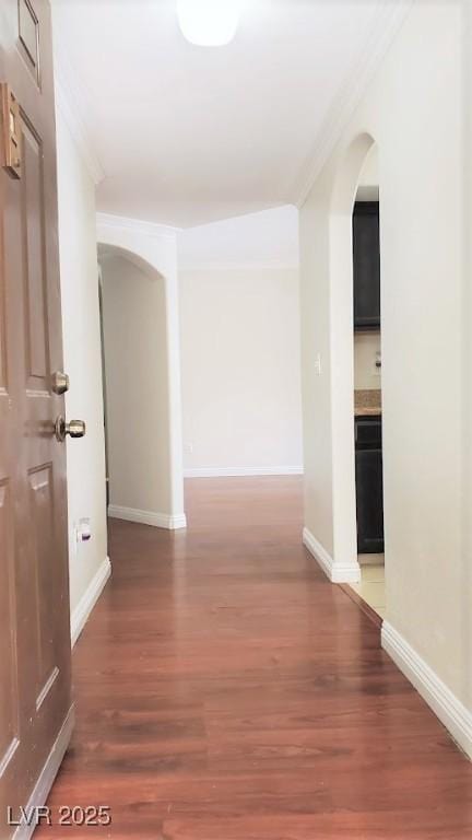 9000 Las Vegas Blvd Unit 1074, Las Vegas, NV 89123 - corridor with arched walkways, crown molding, and wood finished floors