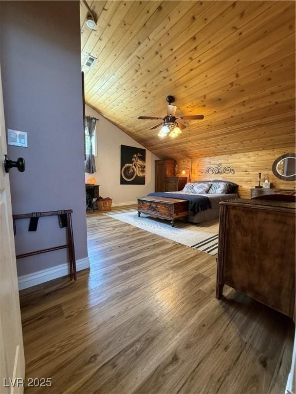1829 Campton St, Ely, NV 89301 - bedroom featuring vaulted ceiling, wood finished floors, and a ceiling fan