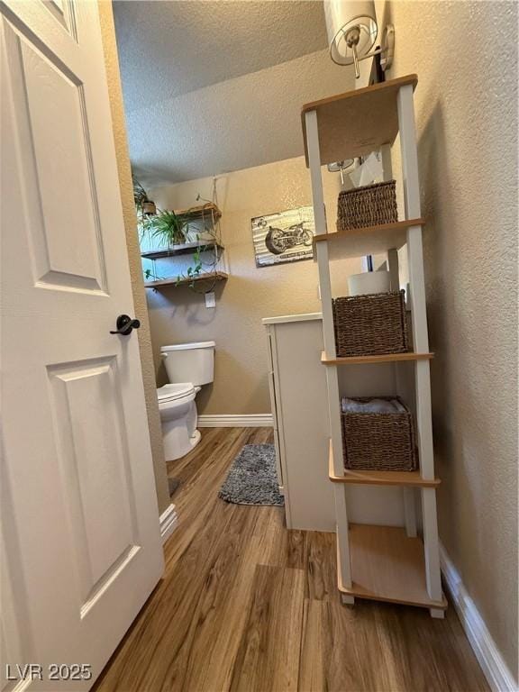 1829 Campton St, Ely, NV 89301 - bathroom featuring wood finished floors, a textured ceiling, and a textured wall