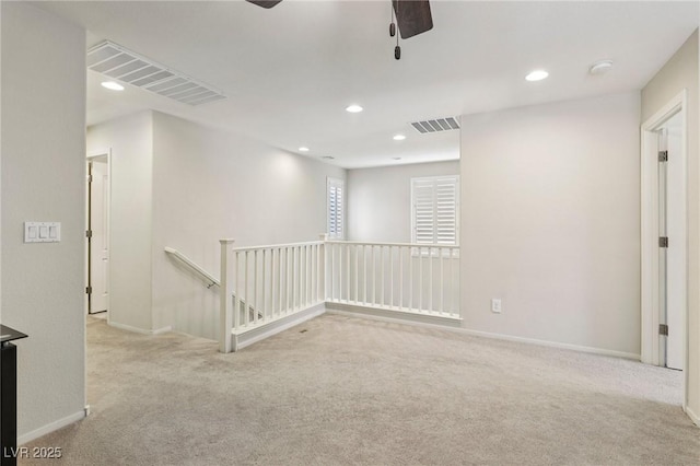 7407 Bakewell Ave, Las Vegas, NV 89179 - empty room featuring a ceiling fan, carpet, recessed lighting, and a smoke detector