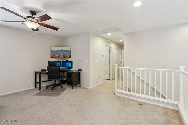 7407 Bakewell Ave, Las Vegas, NV 89179 - office space with carpet flooring, ceiling fan, and recessed lighting