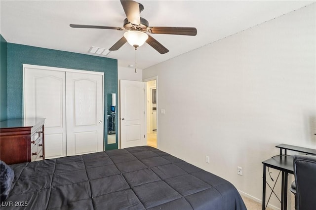 7407 Bakewell Ave, Las Vegas, NV 89179 - bedroom featuring a closet and ceiling fan