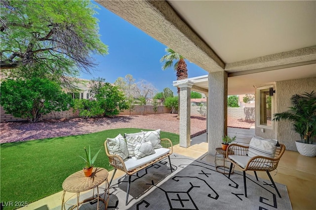 8813 Sundial Dr, Las Vegas, NV 89134 - fenced backyard with a patio