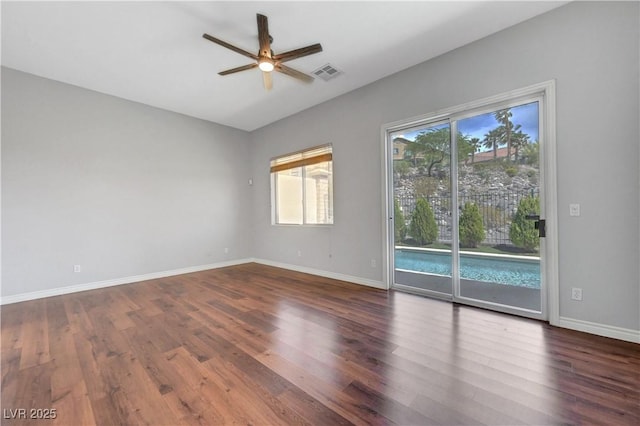 3079 Evening Mist Ave, Henderson, NV 89052 - spare room featuring ceiling fan and wood finished floors