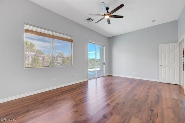 3079 Evening Mist Ave, Henderson, NV 89052 - empty room with ceiling fan and wood finished floors