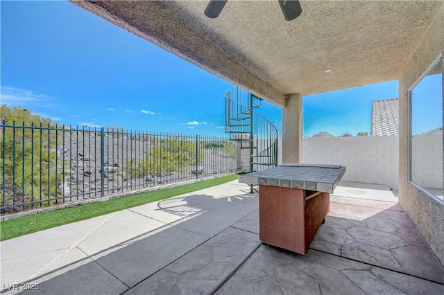 3079 Evening Mist Ave, Henderson, NV 89052 - fenced backyard with a patio