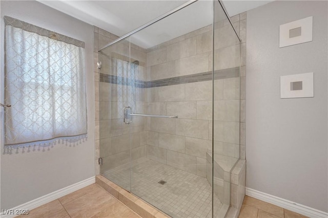 3079 Evening Mist Ave, Henderson, NV 89052 - full bathroom featuring a shower stall and tile patterned flooring