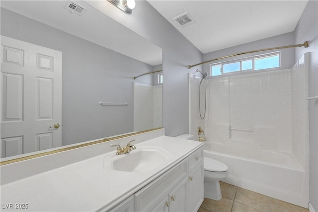 3079 Evening Mist Ave, Henderson, NV 89052 - bathroom with vanity, washtub / shower combination, and tile patterned flooring