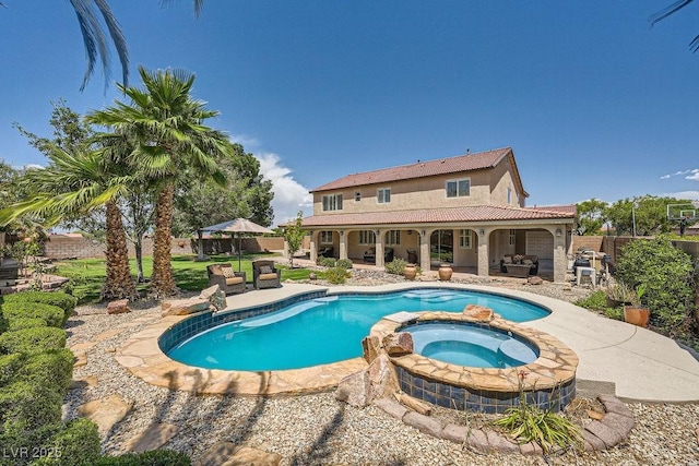 6103 Sundown Crest St, Las Vegas, NV 89113 - view of pool with a patio area and a pool with connected hot tub