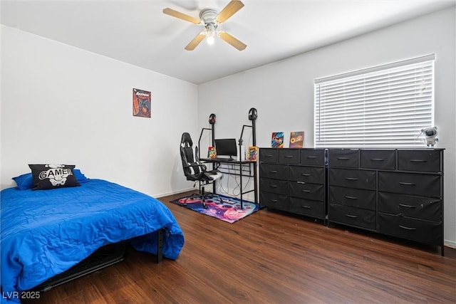 5967 Aimless St, Henderson, NV 89011 - bedroom featuring dark wood-type flooring and a ceiling fan