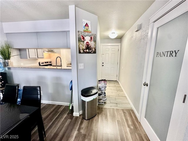 2016 Mesquite Ln Unit 302, Laughlin, NV 89029 - hall featuring wood finished floors and a textured ceiling