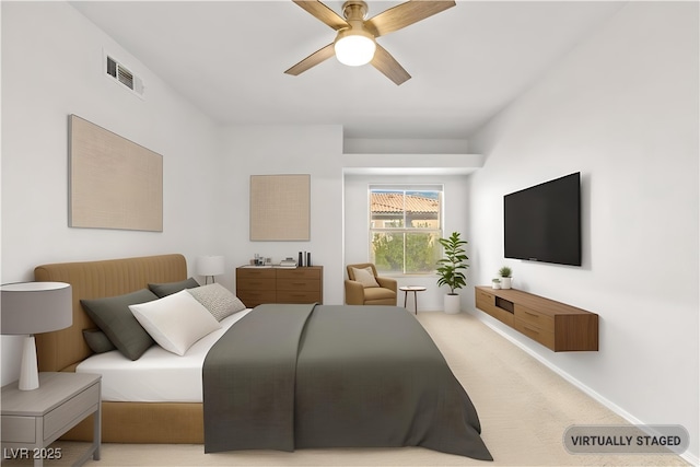 3608 Quetonia St Unit 204, Las Vegas, NV 89108 - bedroom with ceiling fan and light colored carpet