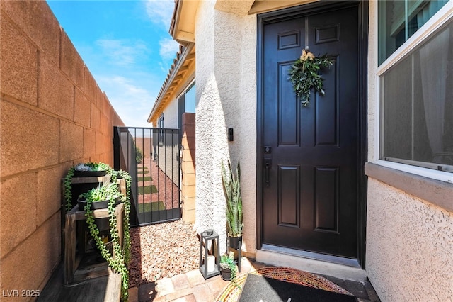 2845 Mincio St, Henderson, NV 89044 - entrance to property with stucco siding and a gate