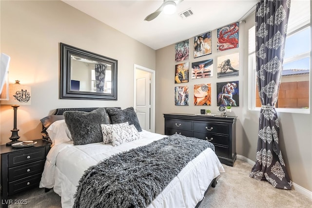 2845 Mincio St, Henderson, NV 89044 - bedroom featuring light carpet and a ceiling fan