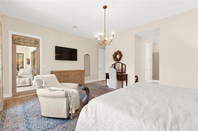 6810 Silver Crescent St, Las Vegas, NV 89148 - bedroom featuring a chandelier and arched walkways