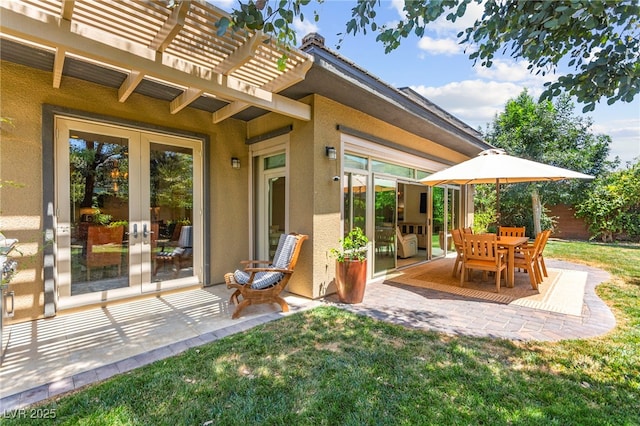 6810 Silver Crescent St, Las Vegas, NV 89148 - view of patio featuring french doors and a pergola