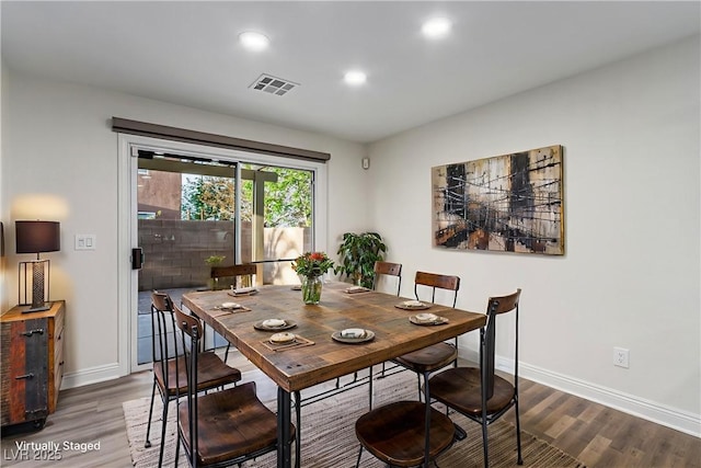 9006 Cedar Door Ave, Las Vegas, NV 89148 - dining space featuring wood finished floors and recessed lighting