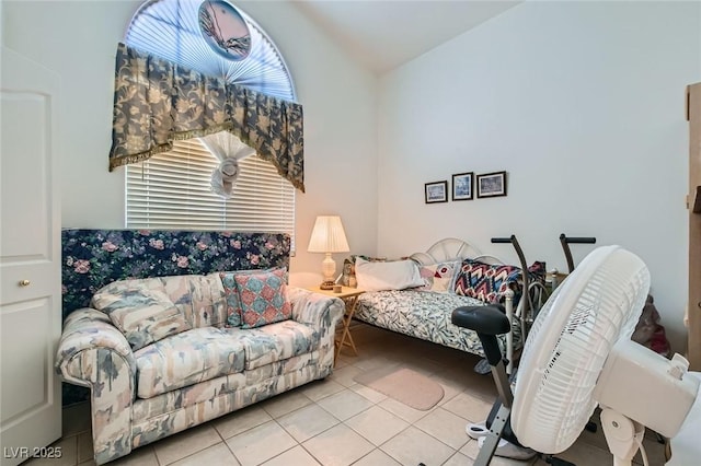 5413 Flora Spray St, Las Vegas, NV 89130 - tiled living room with lofted ceiling