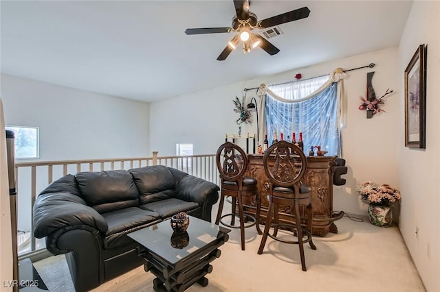 5409 Flora Spray St, Las Vegas, NV 89130 - living area featuring a ceiling fan and carpet flooring