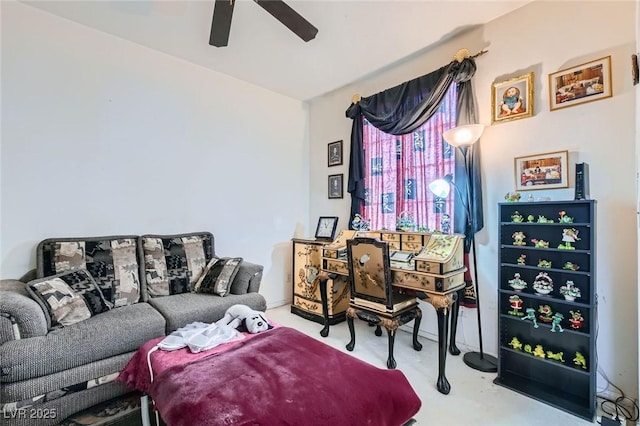 5409 Flora Spray St, Las Vegas, NV 89130 - carpeted living room featuring ceiling fan
