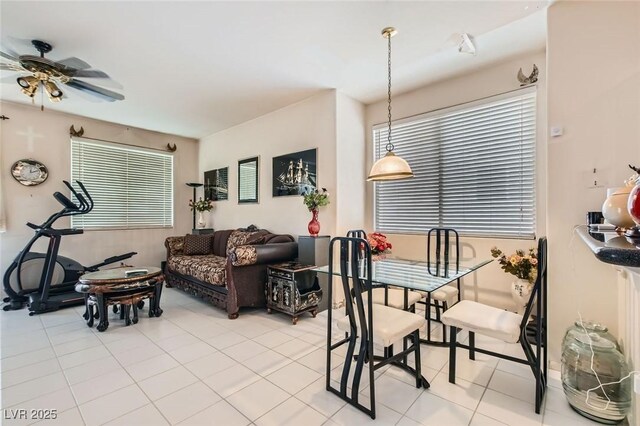 5409 Flora Spray St, Las Vegas, NV 89130 - dining room featuring light tile patterned flooring and ceiling fan