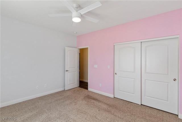 9240 Northfield Park Ct, Las Vegas, NV 89148 - unfurnished bedroom with light carpet, a closet, and ceiling fan