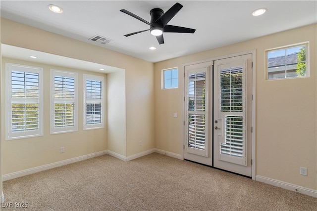 9240 Northfield Park Ct, Las Vegas, NV 89148 - empty room featuring carpet floors, a ceiling fan, and recessed lighting