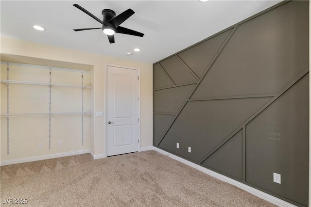 9240 Northfield Park Ct, Las Vegas, NV 89148 - unfurnished bedroom featuring light colored carpet, recessed lighting, and ceiling fan