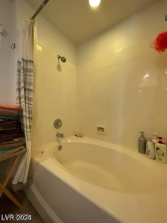 9801 Bradford Summit St, Las Vegas, NV 89183 - bathroom featuring shower / tub combo with curtain
